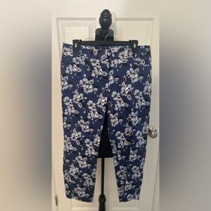 NWT The Limited Drew‎ Pencil Pant SZ 8 Blue + White Floral